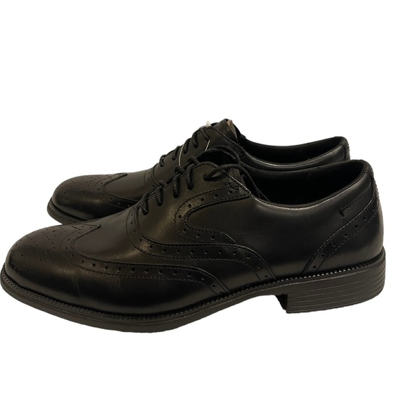 Men's Size Rockport Black new 9 loafers new leather nwt​ - Picture 1 of 7
